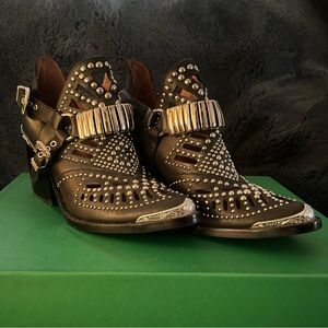 JEFFREY CAMPBELL Studded Cowgirl Boots ‘Calhoun’ Cutout Bootie